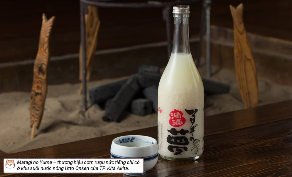 Matagi no Yume - thương hiệu cơm rượu nước tiếng chỉ có ở khu suối nước nóng Utto Onsen của TP. Kita Akita.